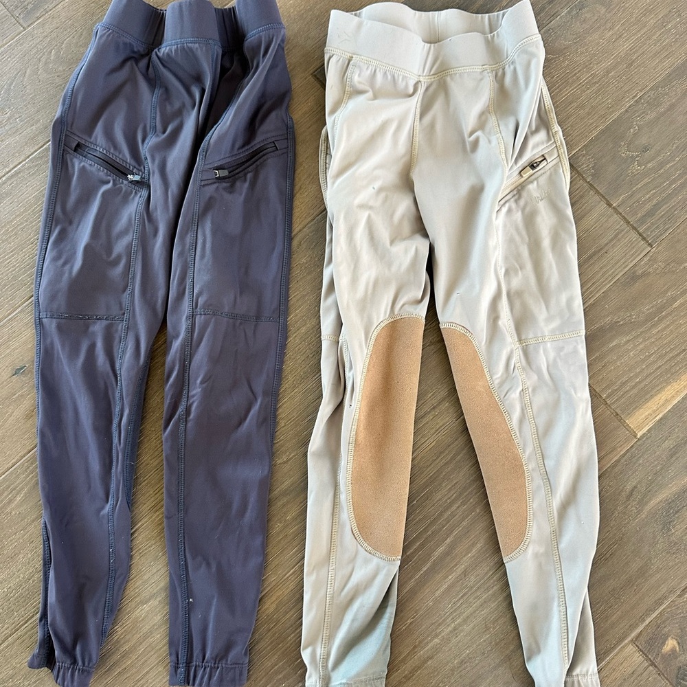 Kids' Black and Tan Riding Pants.